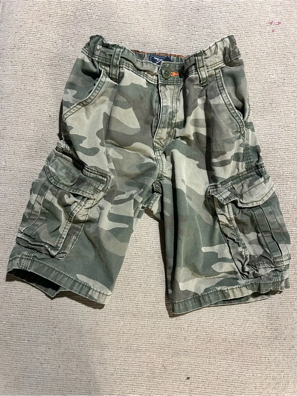 GAP Kids Boys Camouflage Cargo Shorts - Olive Green